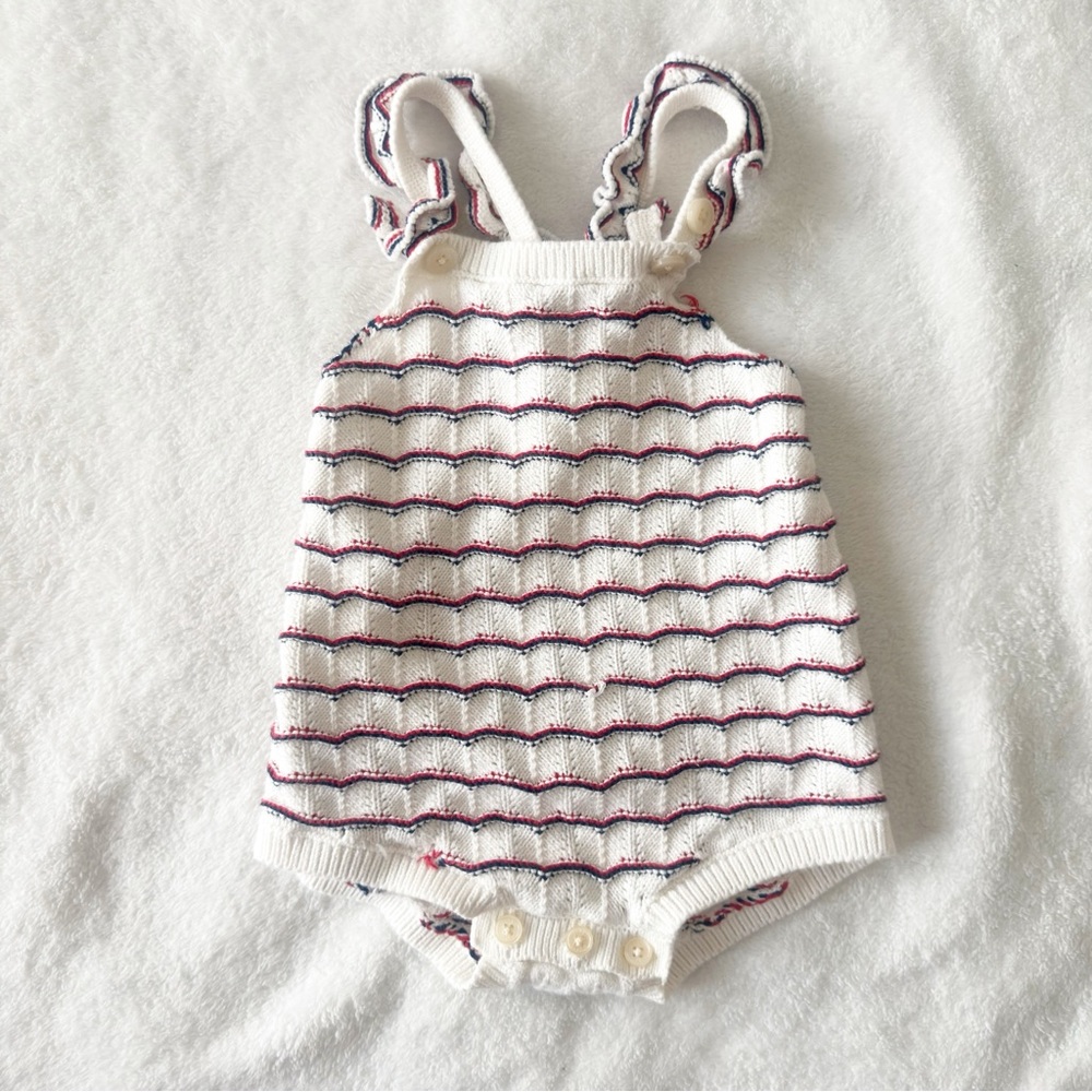 OshKosh B’Gosh Baby Girl Crochet Bubble Romper 12 Months